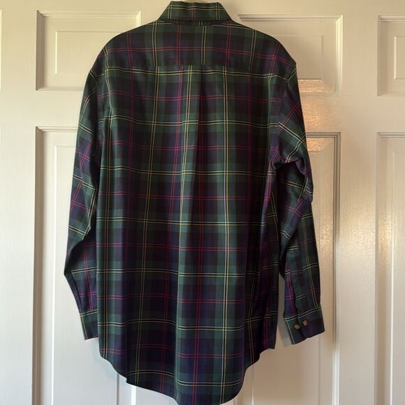 BROOKS BROTHERS NON-IRON COTTON TARTAN PLAID HOLIDAY BUTTON DOWN SHIRT MEN SMALL - Picture 7 of 8